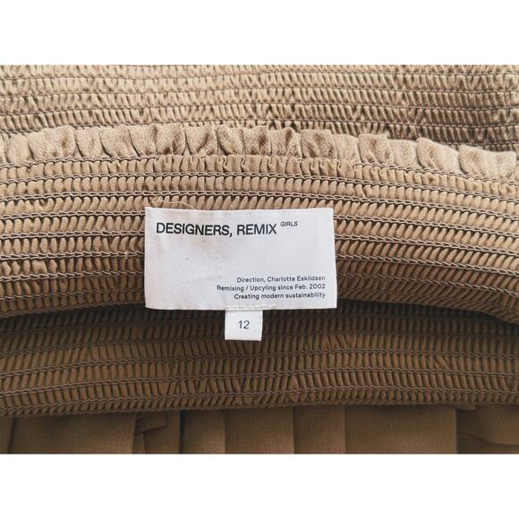 Designers Remix Ruffle Mini Skirt Girls Size 12 Brown Coquette Y2K Parisian Fall - Picture 5 of 6